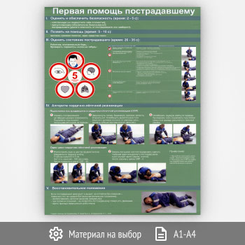 Плакат «Первая помощь пострадавшему» (ЭР-03, 1 лист)
